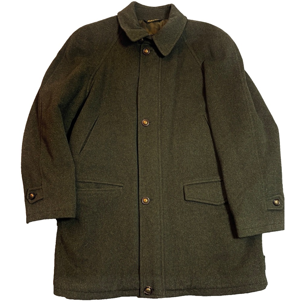 Vintage Mario Valente Men's Olive Green Wool/Cashmere Made in Italy Coat Size 42